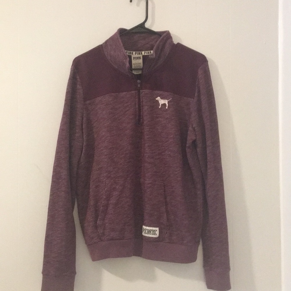 PINK quarter zip maroon